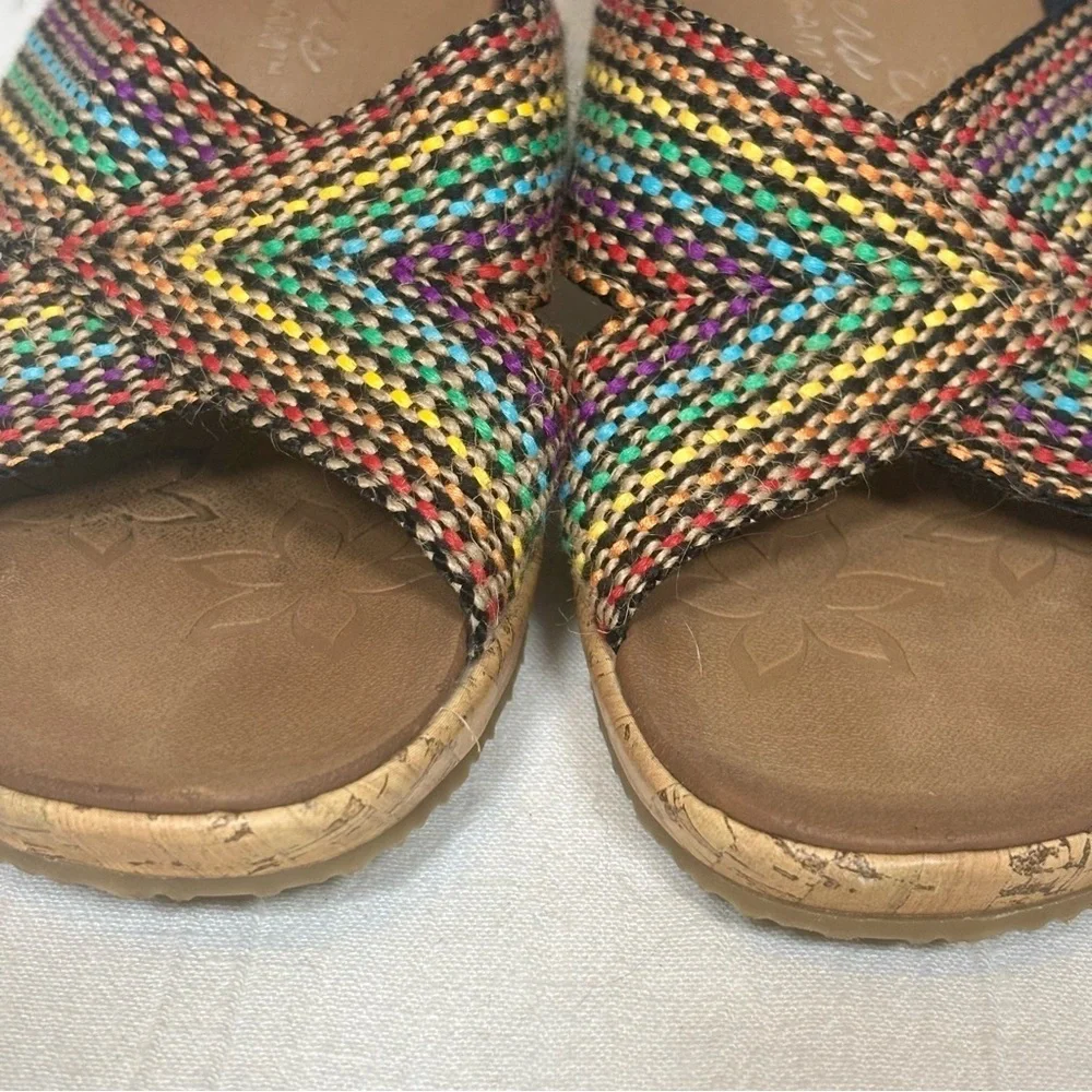 Skechers Beverlee - Delighted Heeled Wedge Sandal-Multicolored-Women Size 9